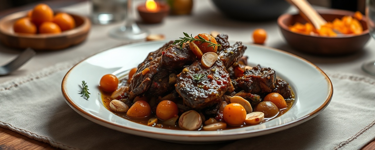 Spiced Lamb Tagine with Apricots and Almonds