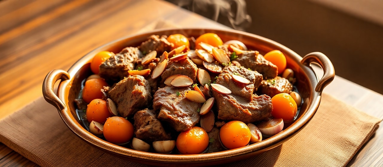 Spiced Lamb Tagine with Apricots and Almonds