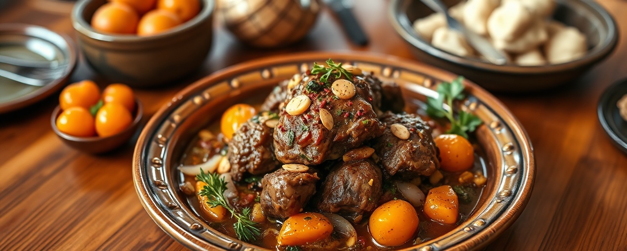 Spiced Lamb Tagine with Apricots and Almonds
