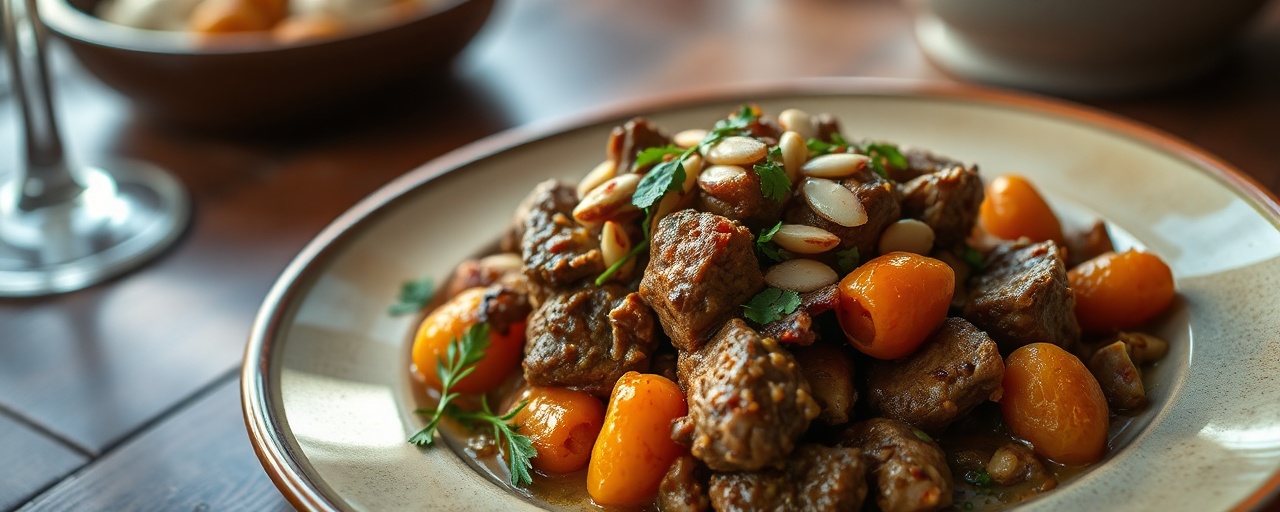Spiced Lamb Tagine with Apricots and Toasted Almonds