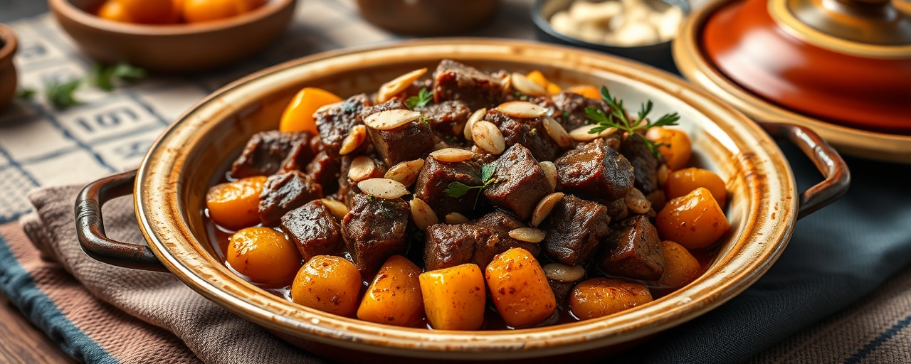 Spiced Lamb Tagine with Apricots and Toasted Almonds