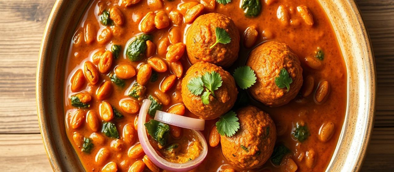 Spiced Lentil and Spinach Kofta Curry