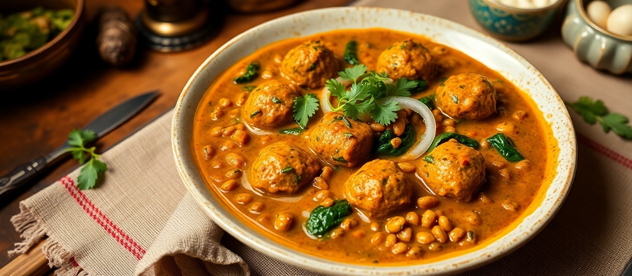 Spiced Lentil and Spinach Kofta Curry
