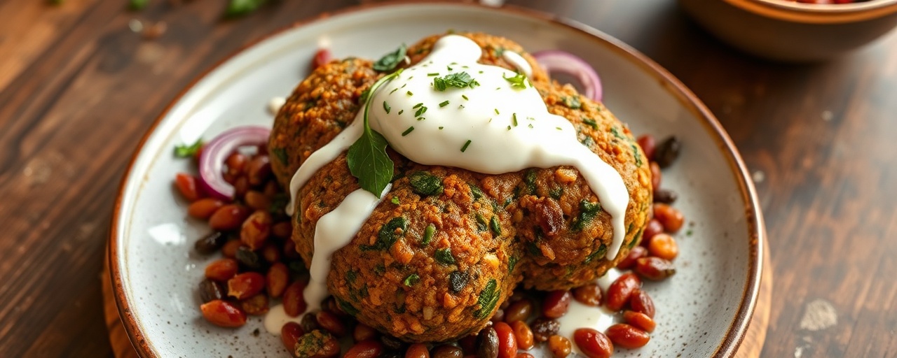 Spiced Lentil and Spinach Kofta with Saffron Yogurt Drizzle