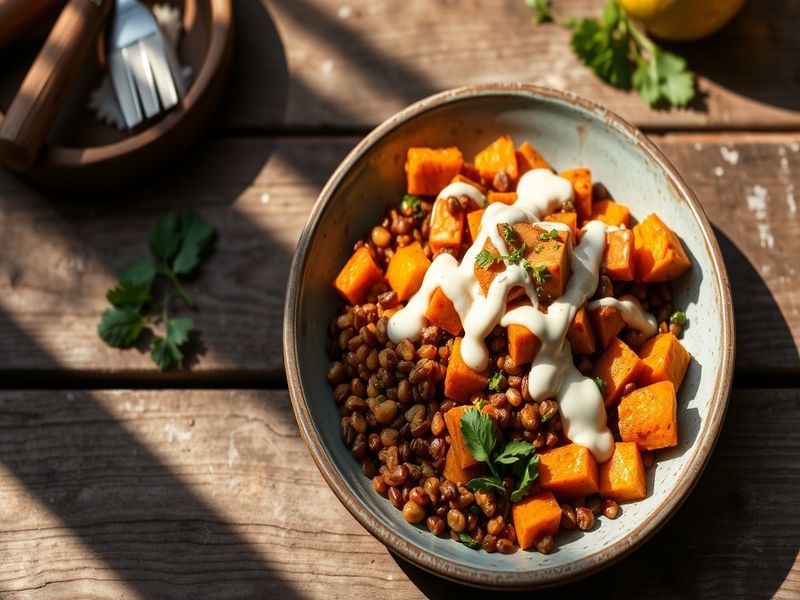 Spiced Lentil and Sweet Potato Bowl with Tahini-Lime Drizzle