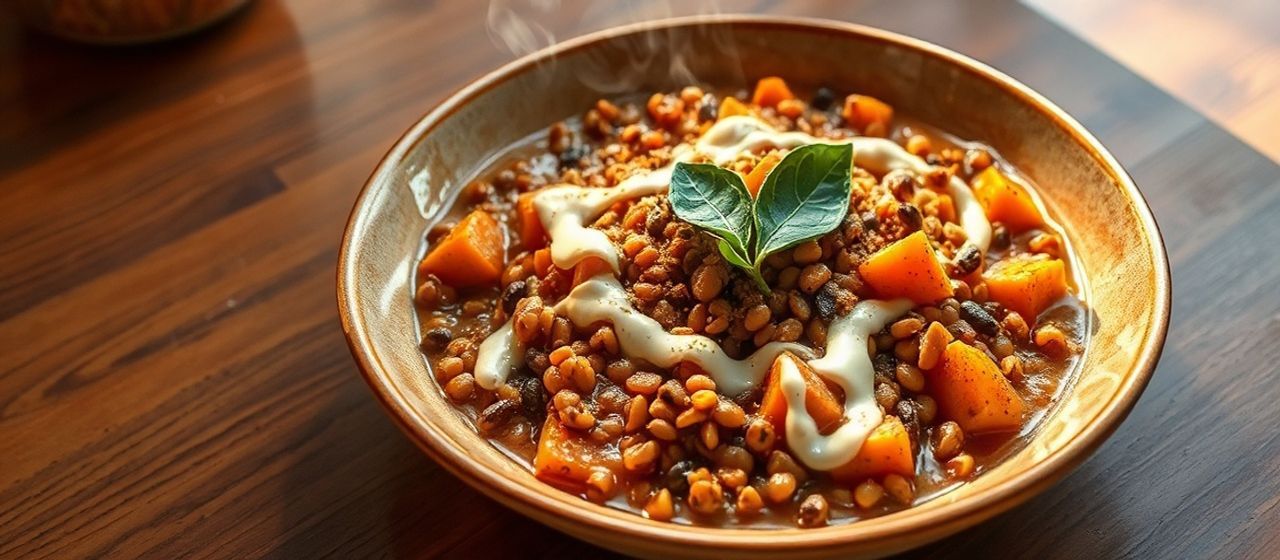Spiced Lentil and Sweet Potato Bowl with Tahini-Lime Drizzle