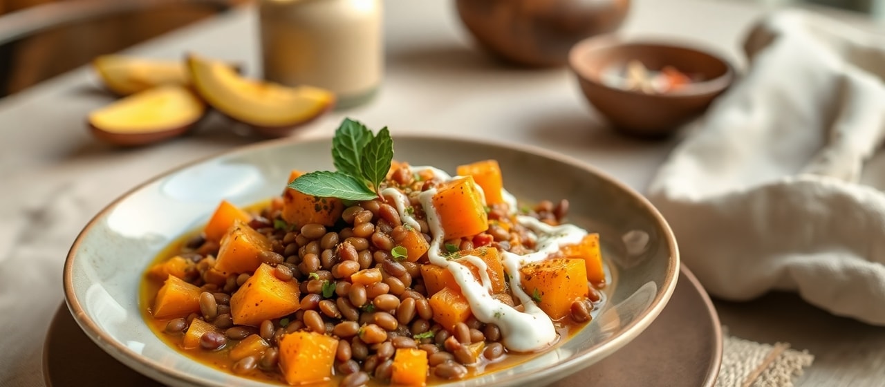 Spiced Lentil and Sweet Potato Bowl with Tahini-Lime Drizzle