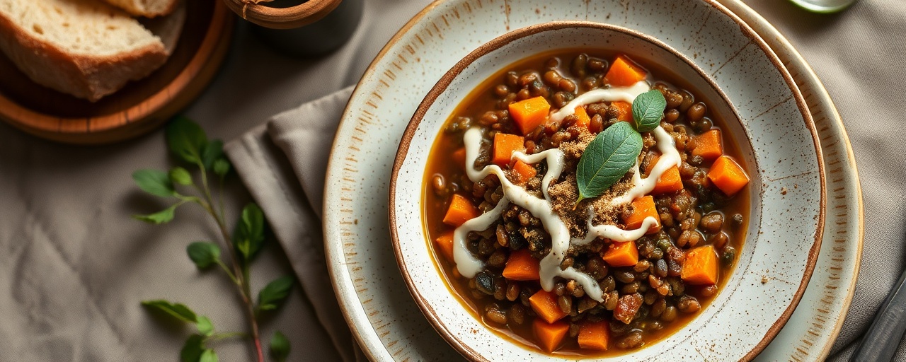 Spiced Lentil and Sweet Potato Bowl with Tahini-Lime Drizzle