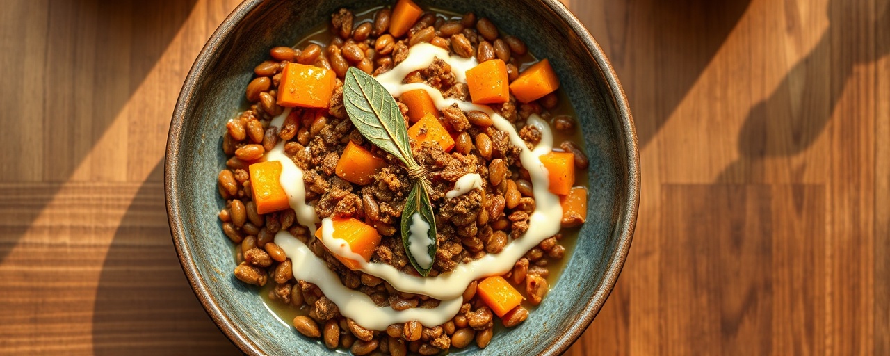 Spiced Lentil and Sweet Potato Bowl with Tahini-Lime Drizzle