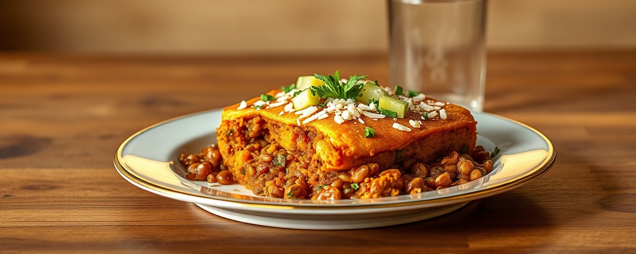 Spiced Lentil and Sweet Potato Shepherd's Pie with Coconut-Lime Topping