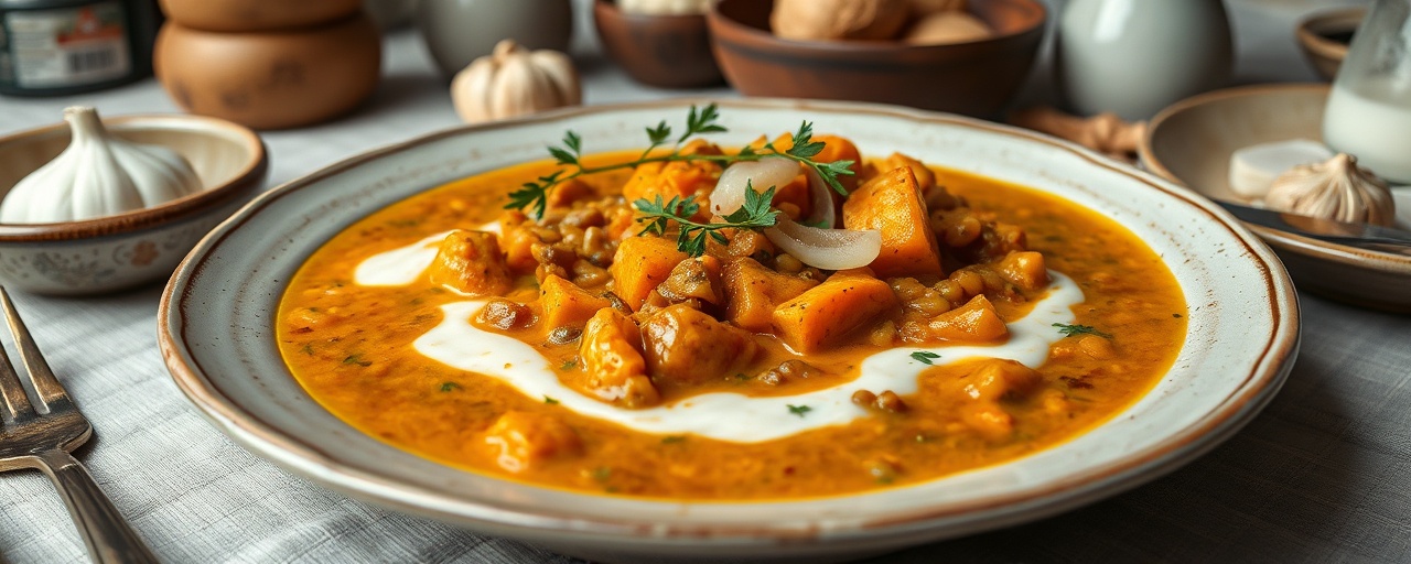 Spiced Lentil and Sweet Potato Stew with Coconut Milk