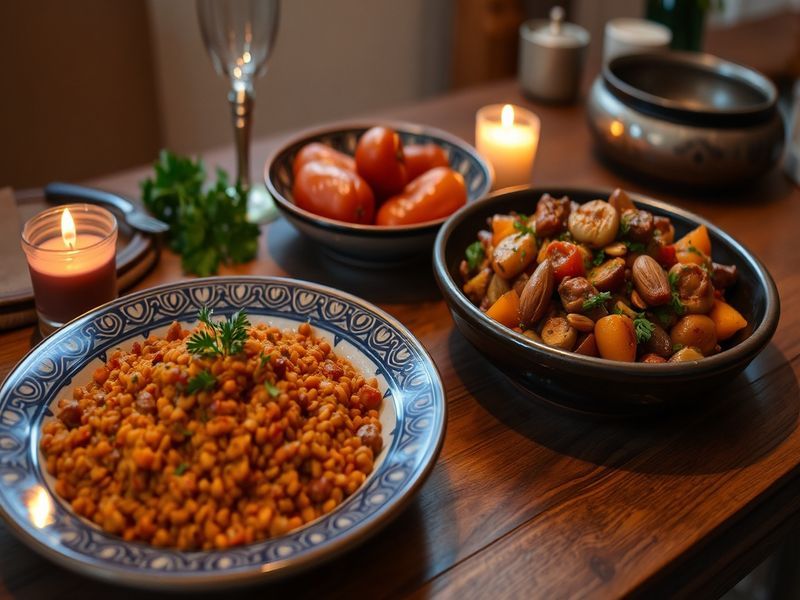 Spiced Lentil and Vegetable Tagine with Almonds and Apricots