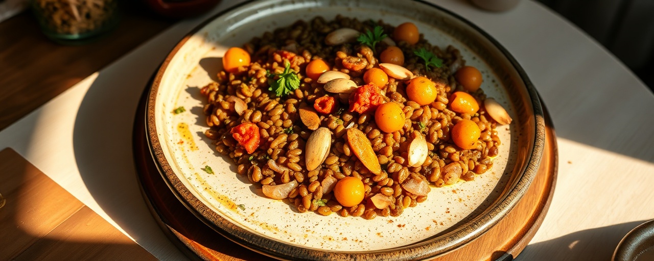 Spiced Lentil and Vegetable Tagine with Almonds and Apricots