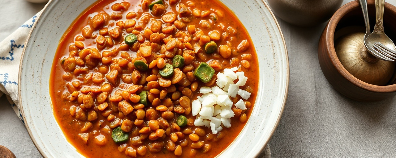 Spiced Red Lentil and Coconut Curry with Crispy Okra