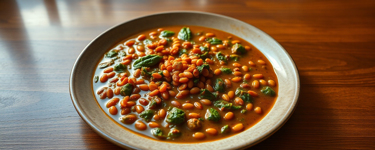 Spiced Red Lentil and Spinach Dal