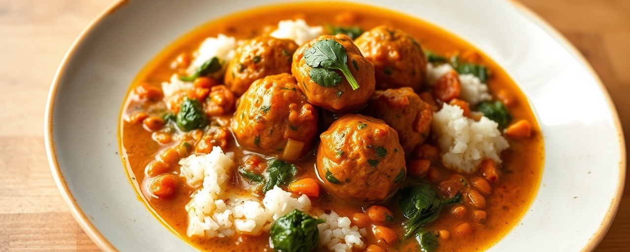 Spiced Red Lentil and Spinach Kofta Curry