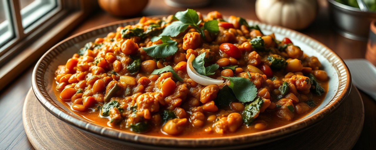 Spiced Red Lentil & Spinach Curry