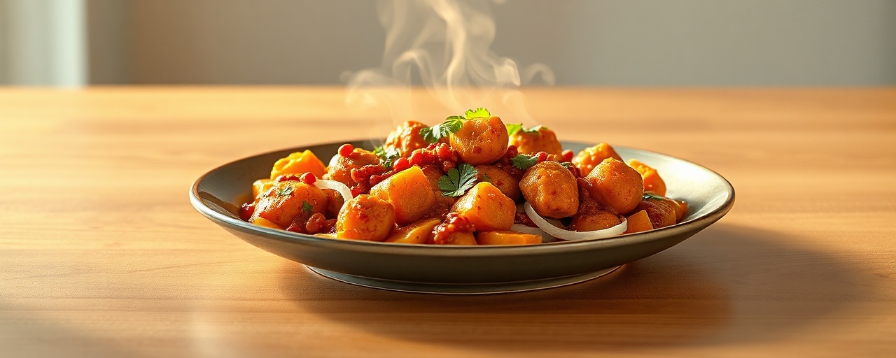 Spiced Sweet Potato and Red Lentil Kofta Curry