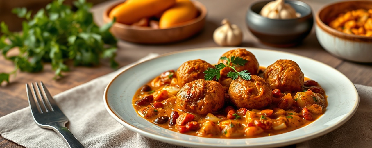 Spiced Sweet Potato and Red Lentil Kofta Curry