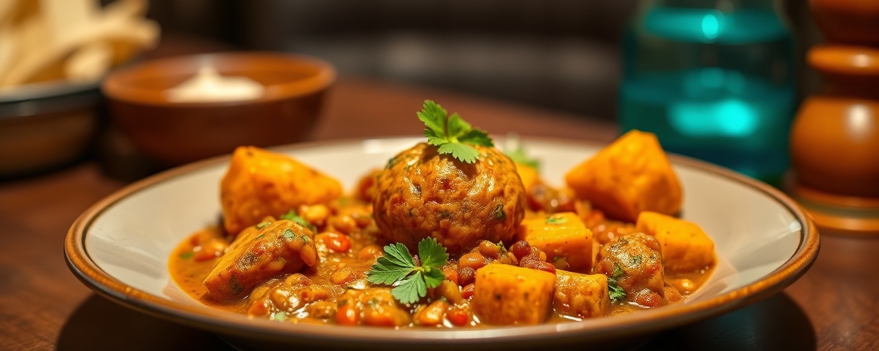Spiced Sweet Potato and Red Lentil Kofta Curry