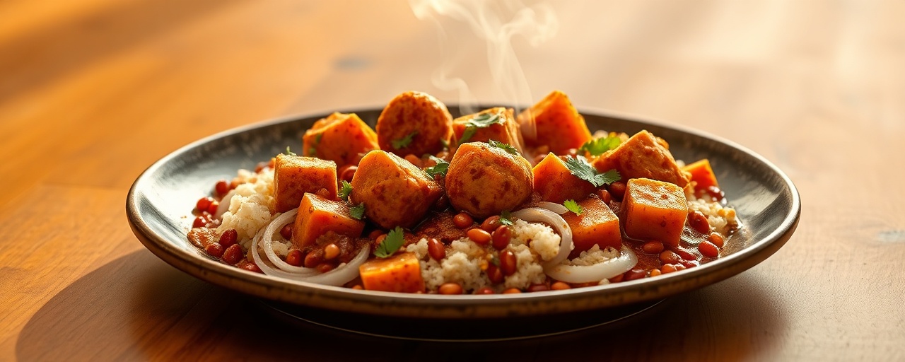 Spiced Sweet Potato and Red Lentil Kofta Curry