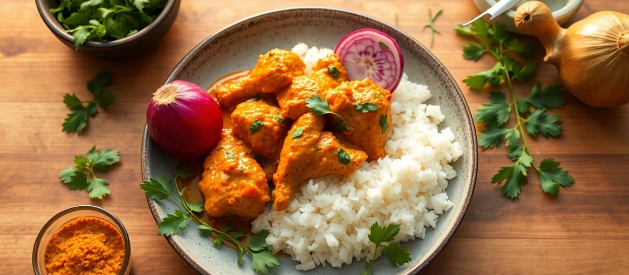 Spicy Coconut Chicken with Crispy Curry Leaves