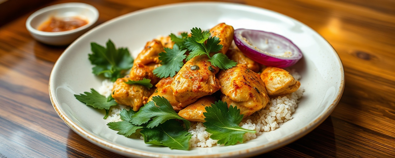 Spicy Coconut Chicken with Crispy Curry Leaves