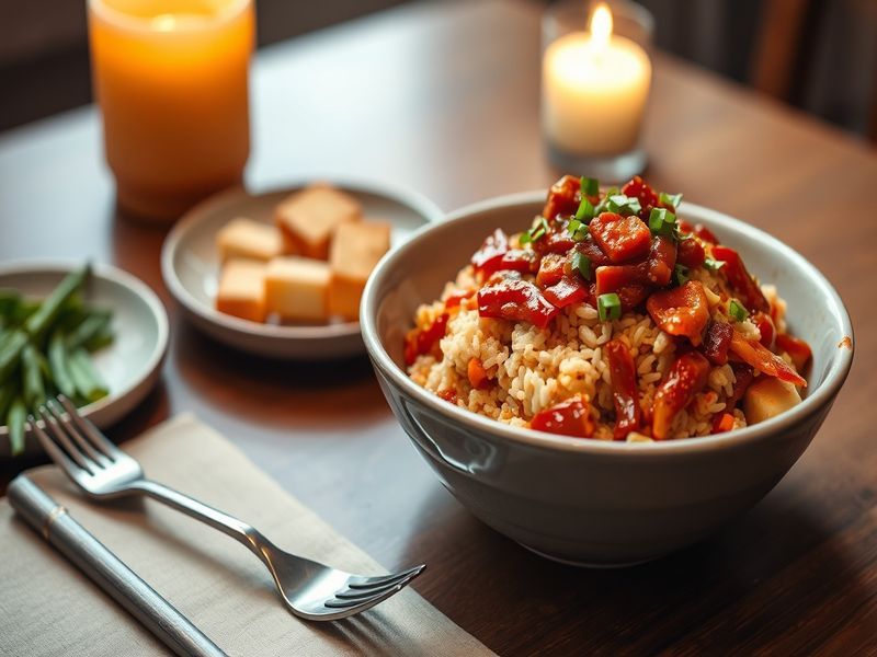 Spicy Gochujang Tofu and Kimchi Fried Rice