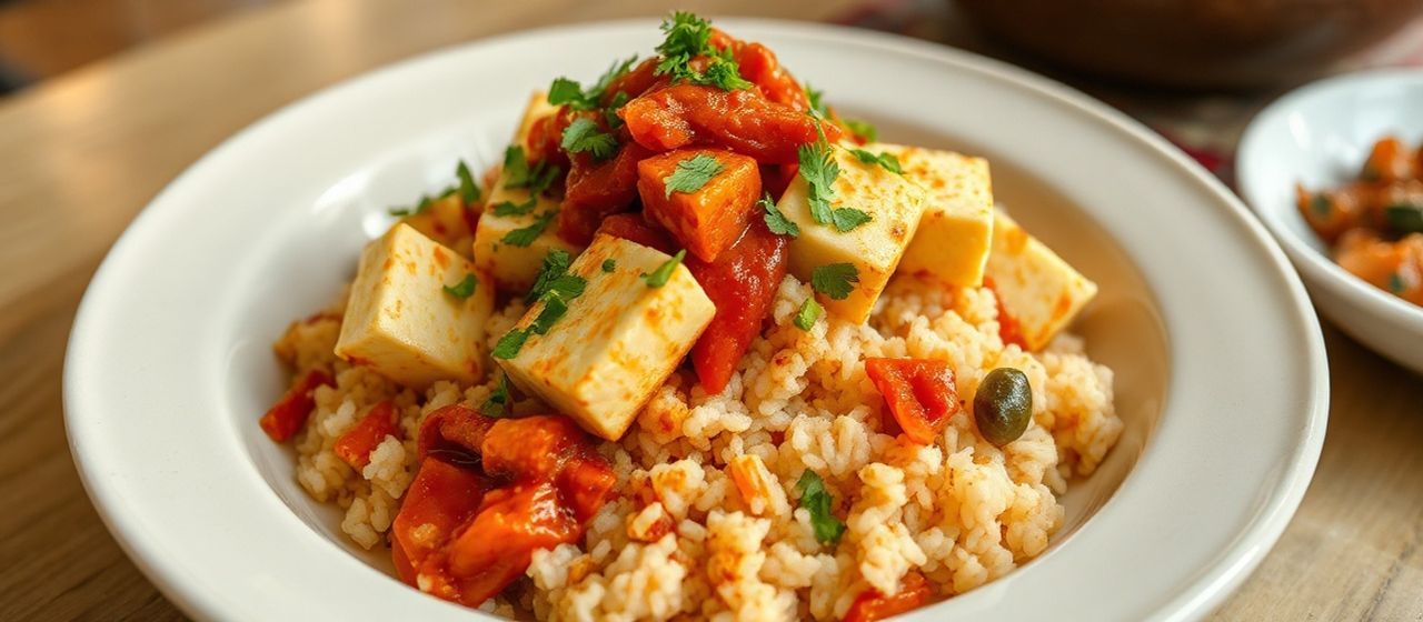 Spicy Gochujang Tofu and Kimchi Fried Rice