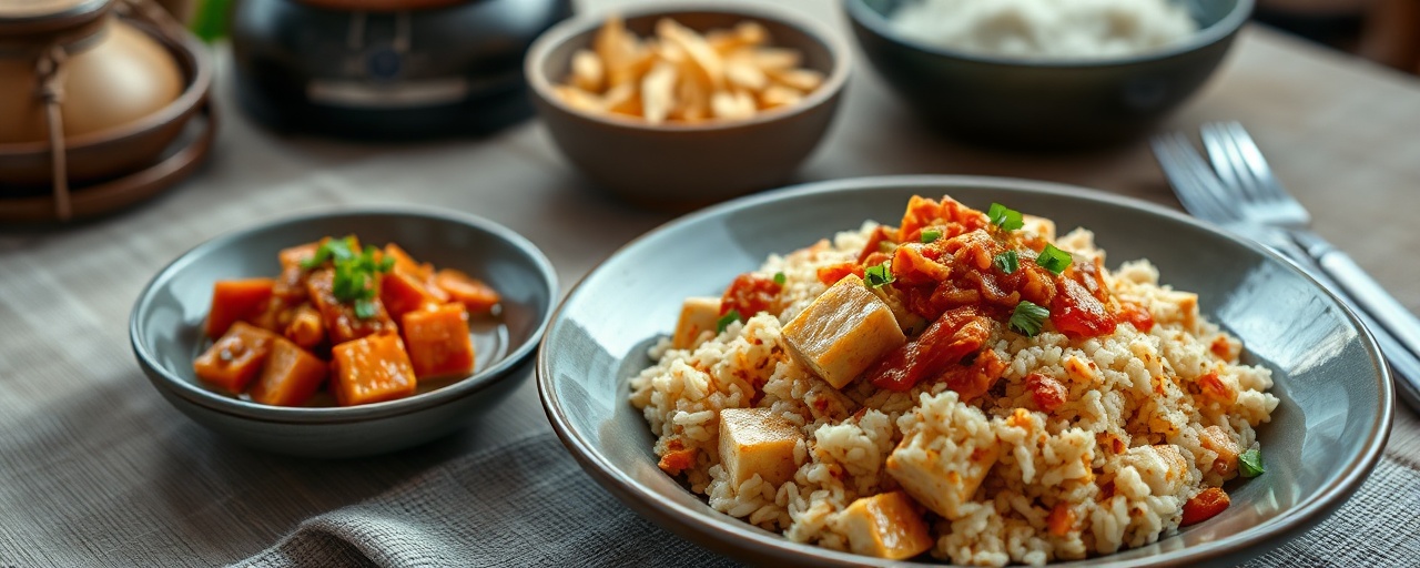 Spicy Gochujang Tofu and Kimchi Fried Rice