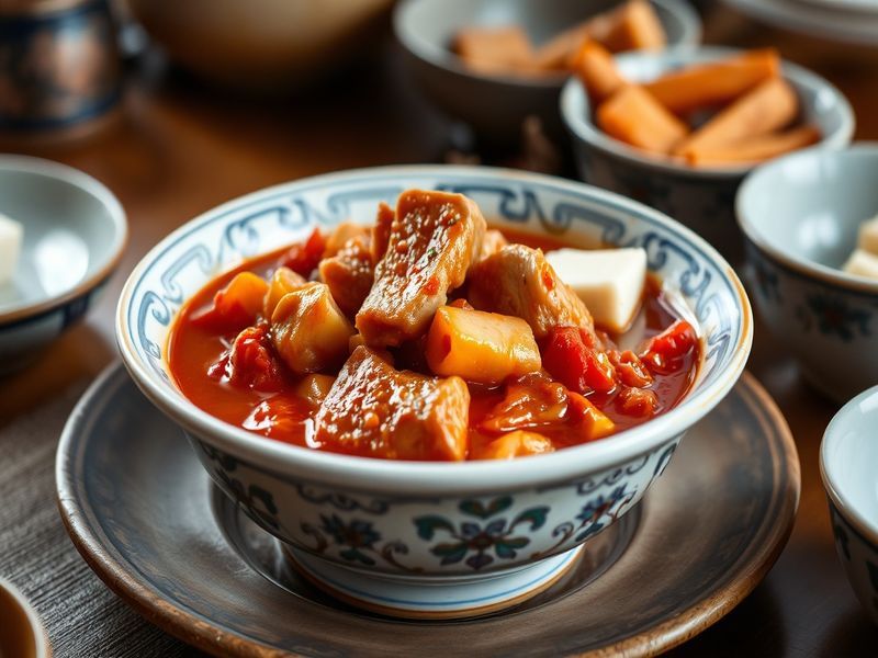 Spicy Korean Kimchi Jjigae with Pork Belly and Tofu