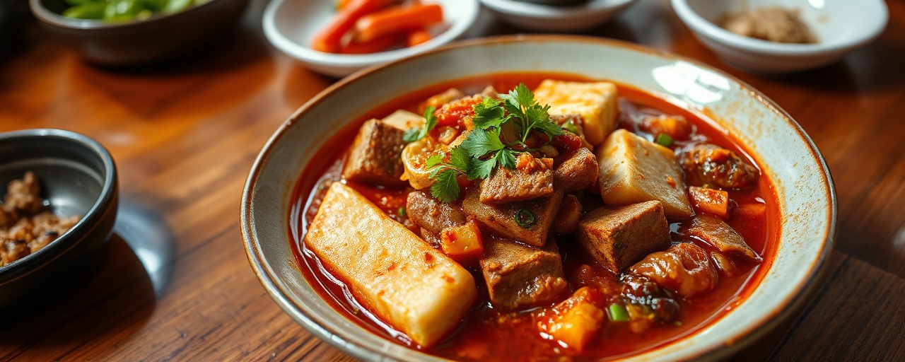 Spicy Korean Kimchi Jjigae with Pork Belly and Tofu
