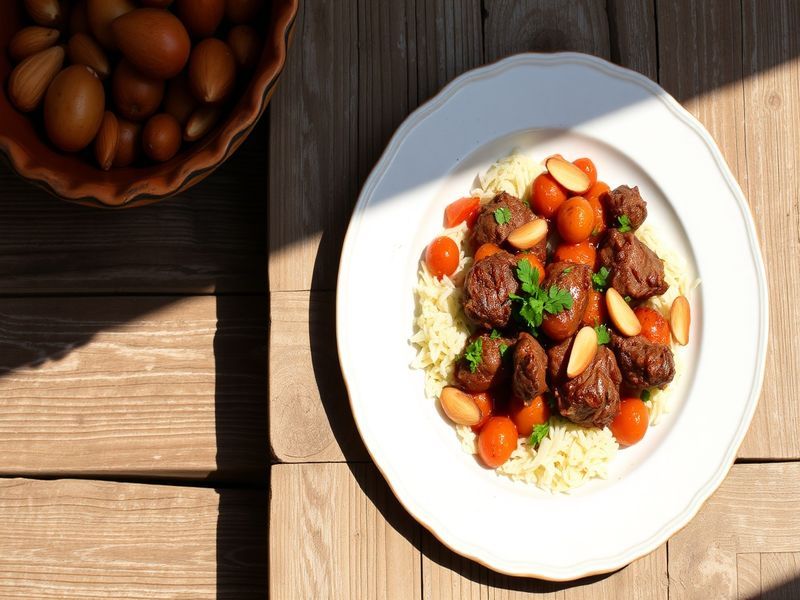 Spicy Lamb and Apricot Tagine with Almonds