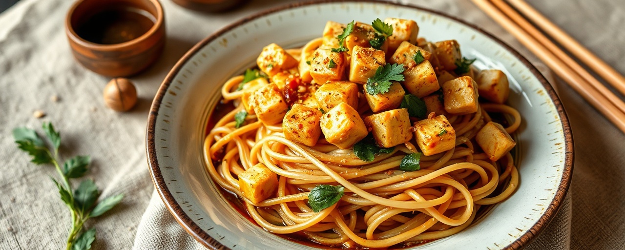 Spicy Peanut Tofu & Soba Noodle Stir-fry