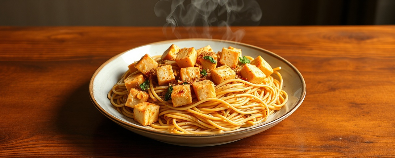 Spicy Peanut Tofu & Soba Noodle Stir-fry