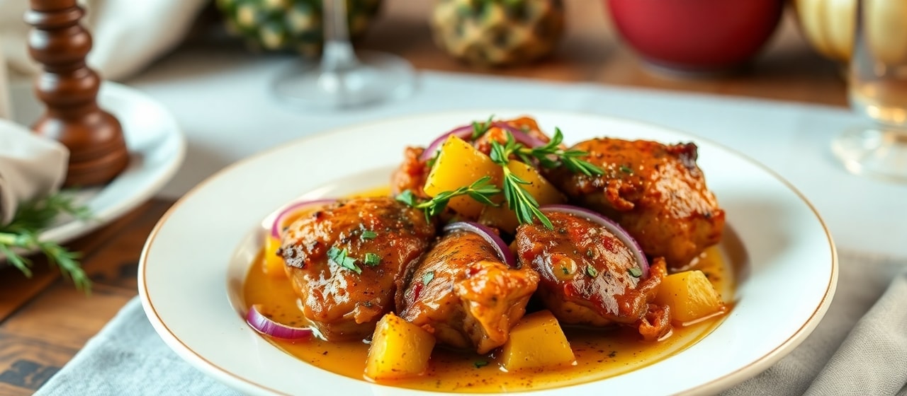 Spicy Pineapple Jerk Chicken Thighs