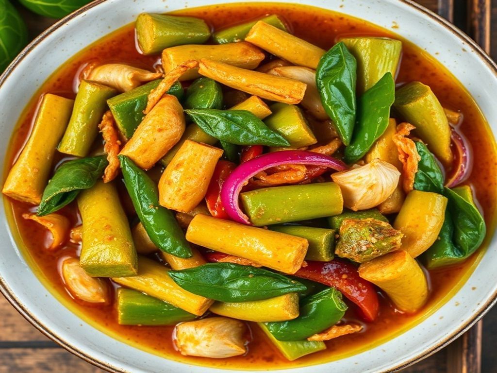 Spicy Thai Green Curry Jackfruit & Basil Stir-fry