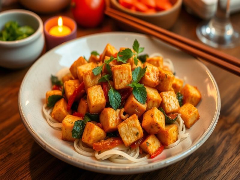 Spicy Thai Peanut Tofu Stir-fry