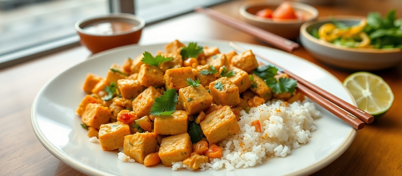 Spicy Thai Peanut Tofu Stir-fry
