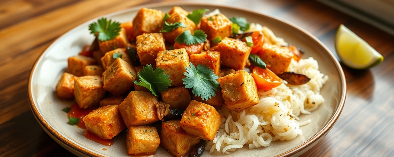 Spicy Thai Peanut Tofu Stir-fry