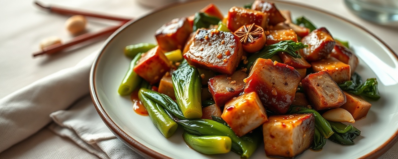 Star Anise Glazed Pork and Bok Choy Stir-fry
