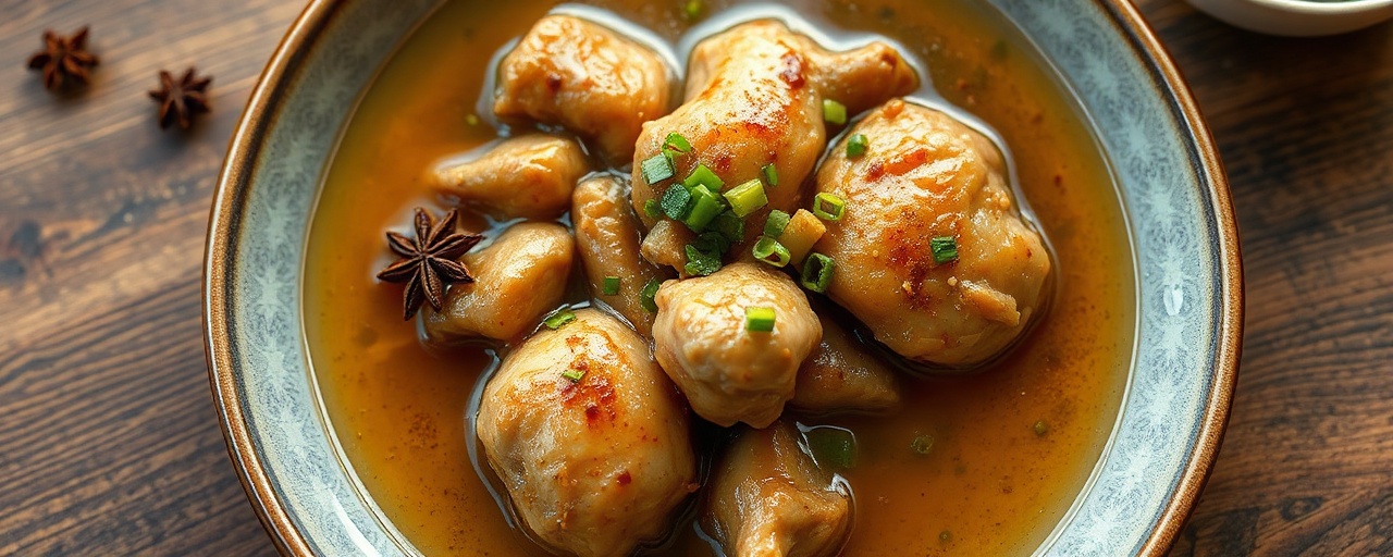 Star Anise Poached Chicken with Ginger Scallion Oil
