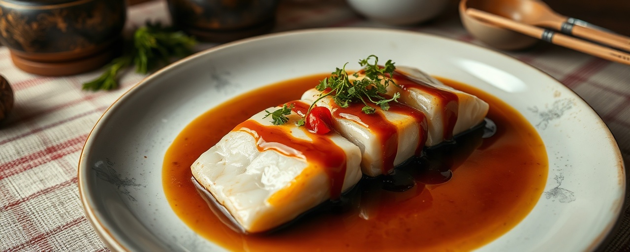 Steamed Cod with Tamarind Miso Glaze