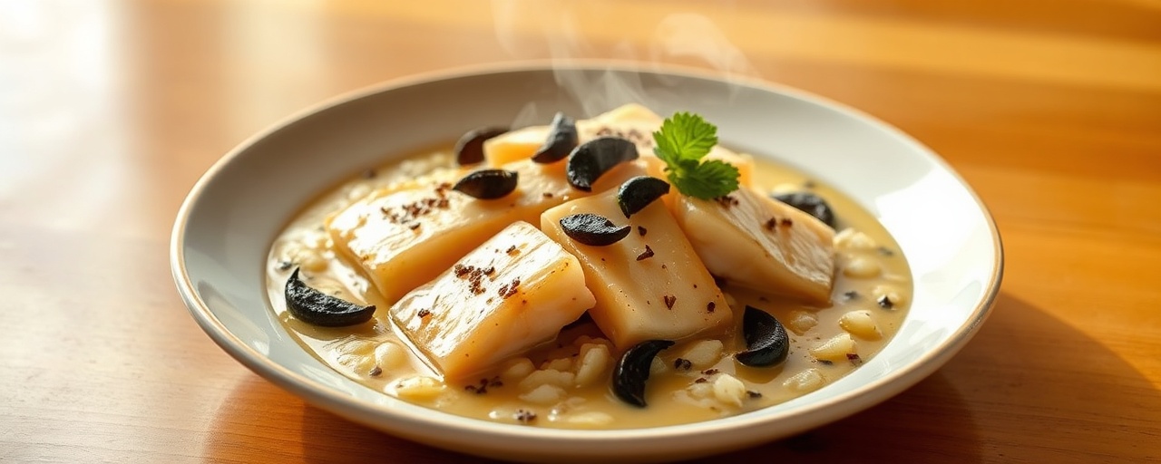 Steamed Mahimahi with Black Garlic Taro Mash