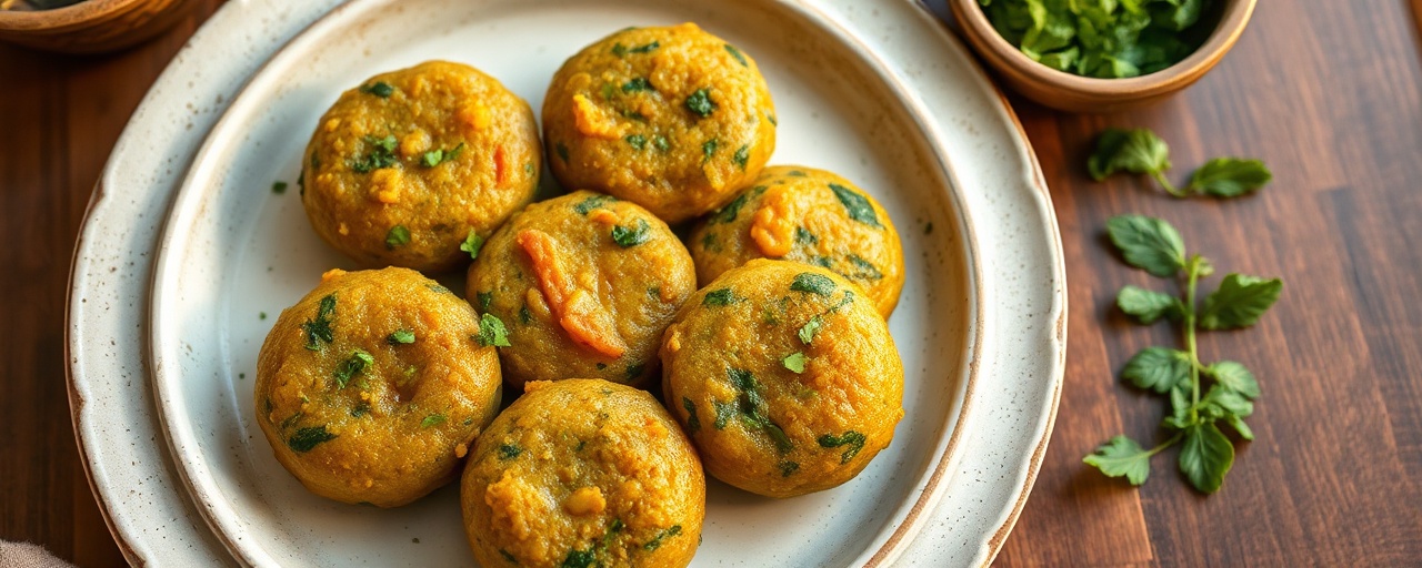Steamed Seitan Hara Bhara Dhokla