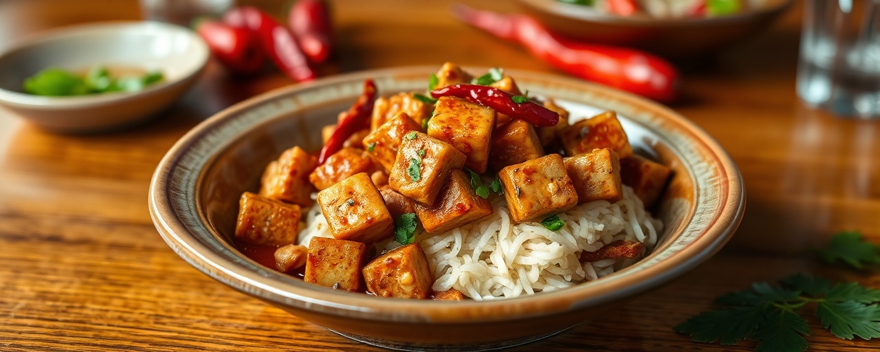 Stir-fried Tempeh with Spicy Peanut Glaze