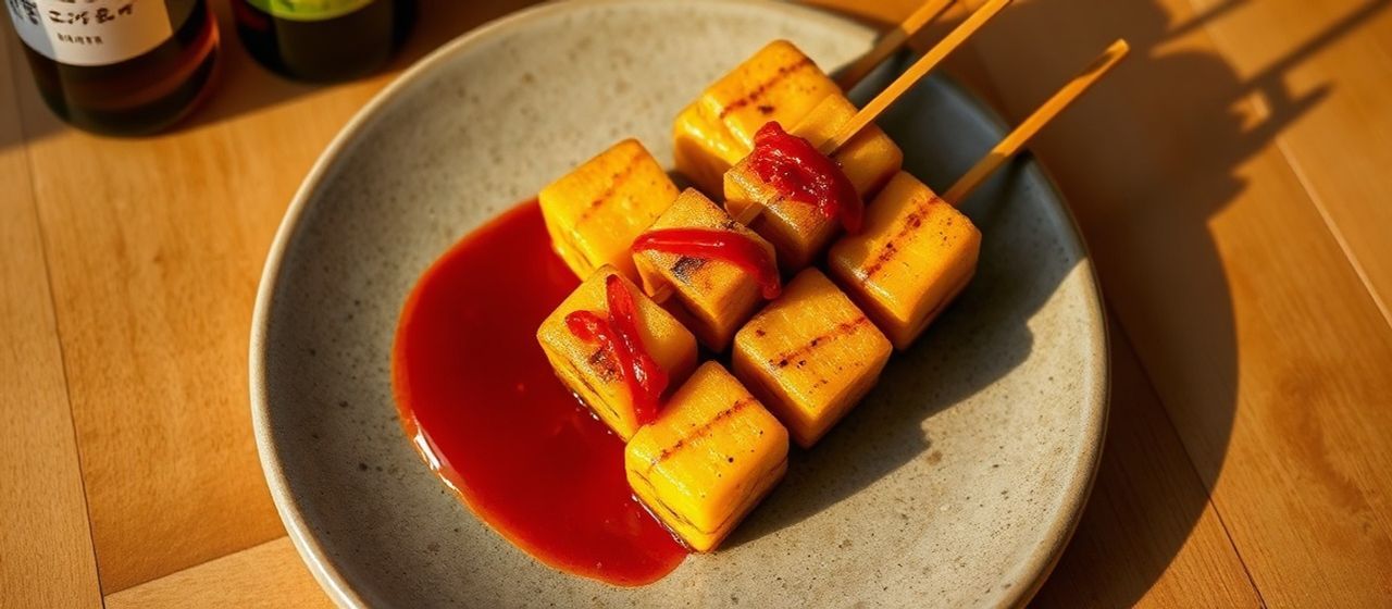Sumiyaki Agemochi Plantain Skewers