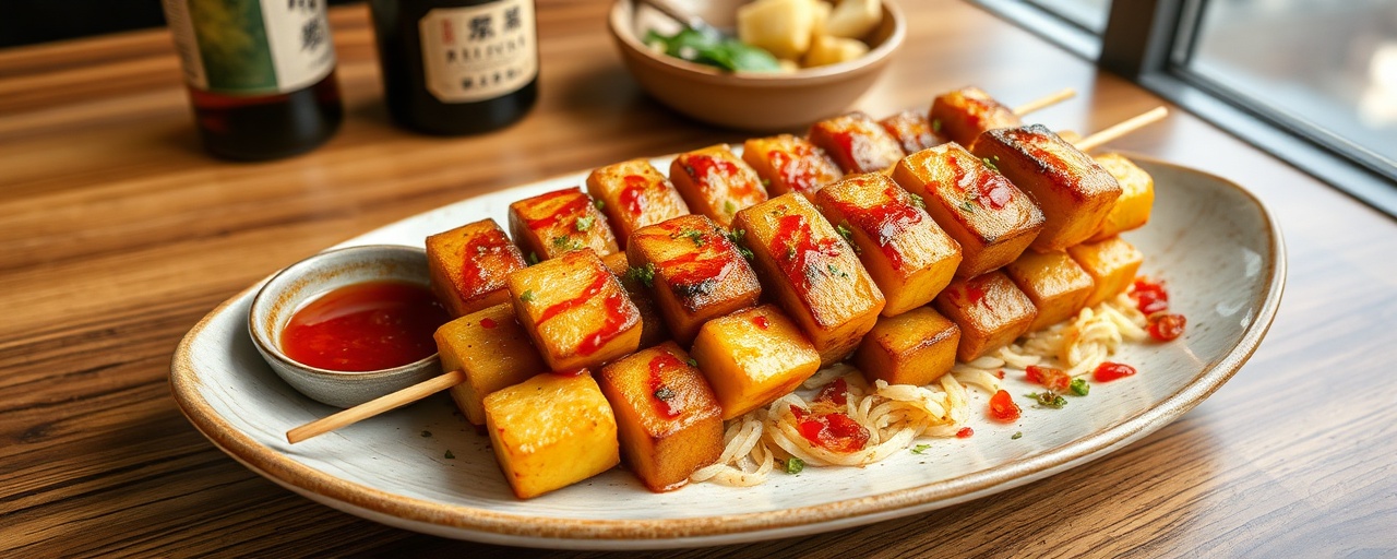 Sumiyaki Agemochi Plantain Skewers