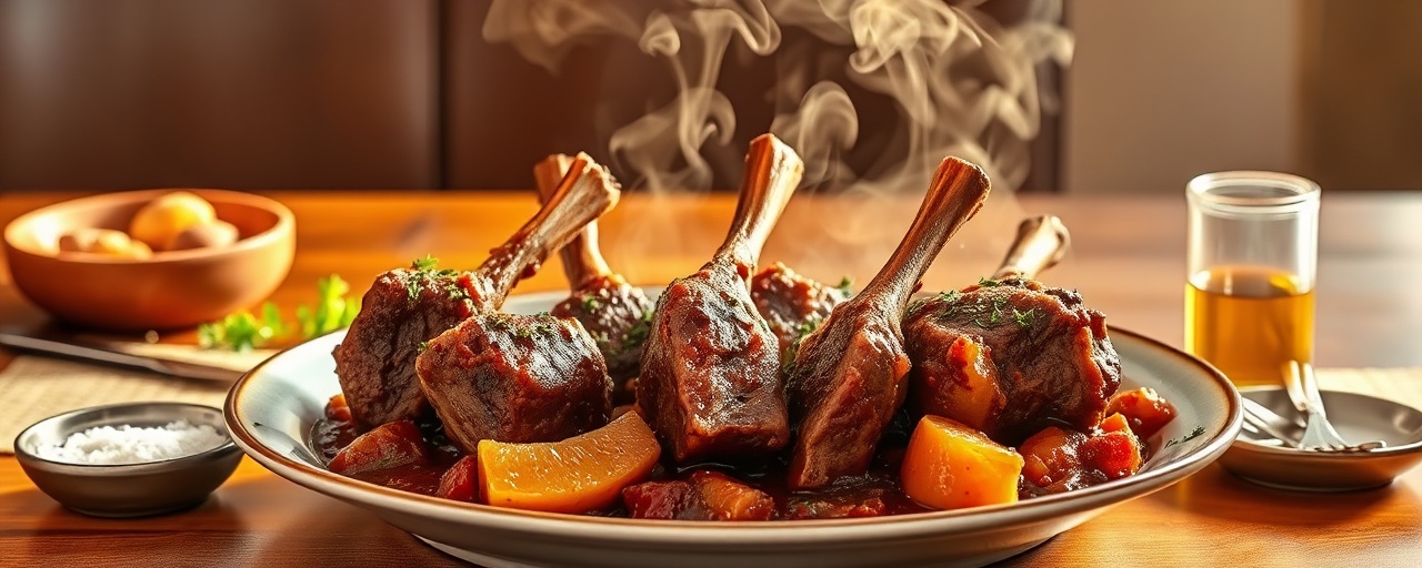 Tamarind Braised Lamb Shanks (Lahm Bel Tamarind)