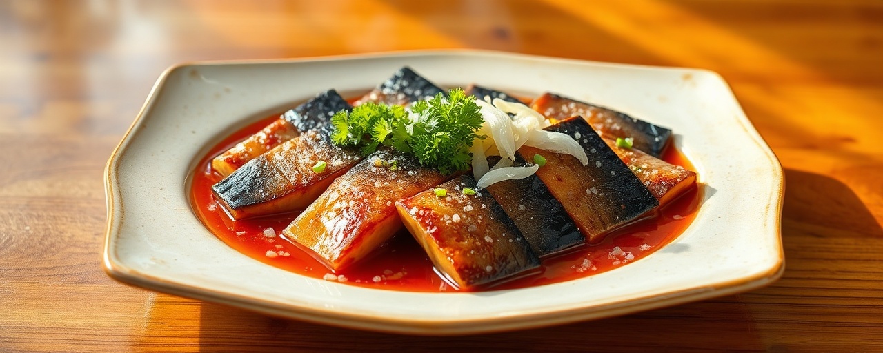 Tamarind-Cured Saba with Daikon Relish